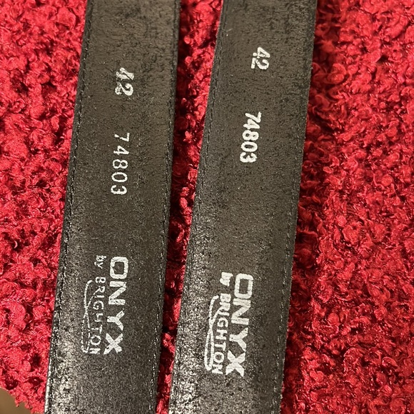 Onyx Brighton Black Leather and Silver Belt Men’s Size 42” (Bundle of 2) - Picture 8 of 13